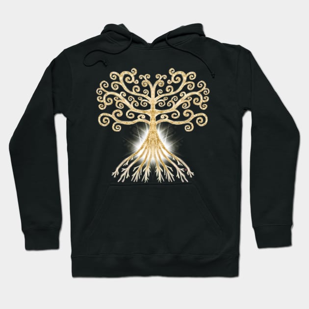 Sparkling tree of life Hoodie by Pragonette